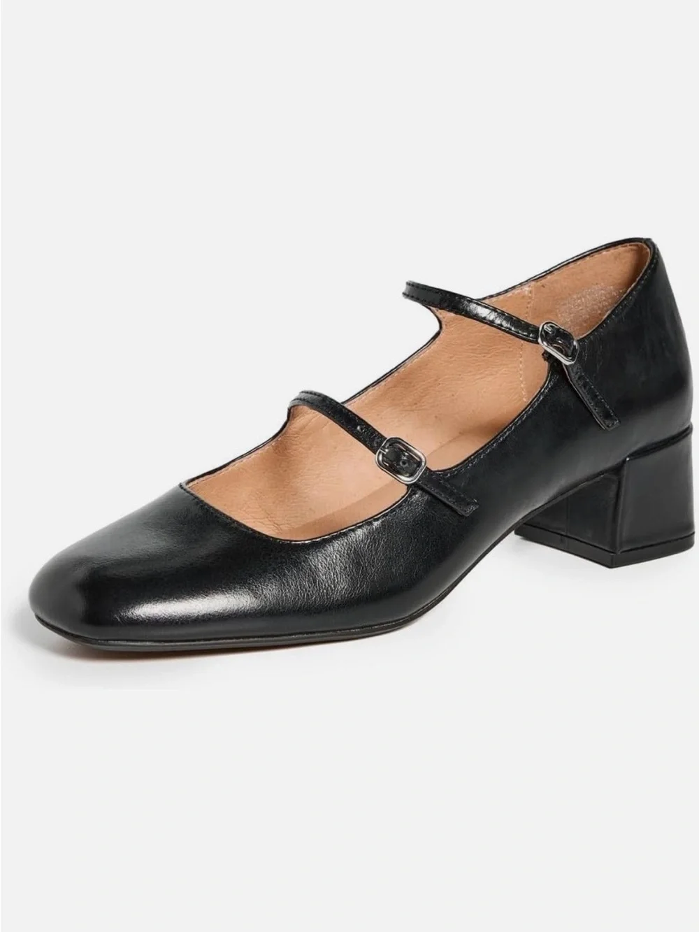 The Nattie Madewell Black Double-Strap Mary Jane Flats 9.5
